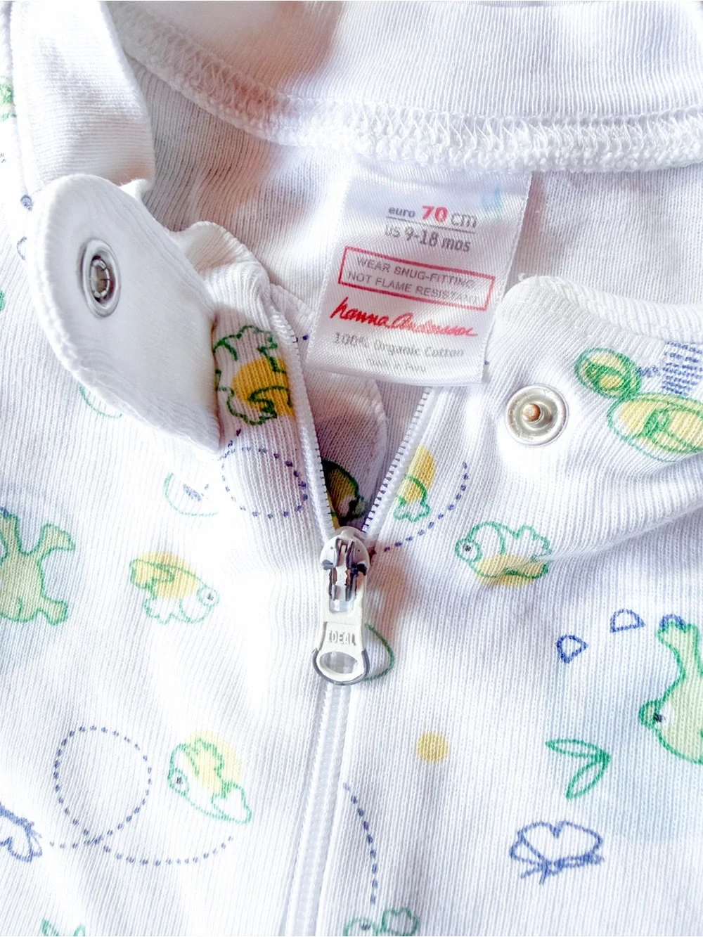 Hanna Andersson Lot of 3 Size 70 Organic Cotton Sleepers Romper 9-18 Mos Vintage
